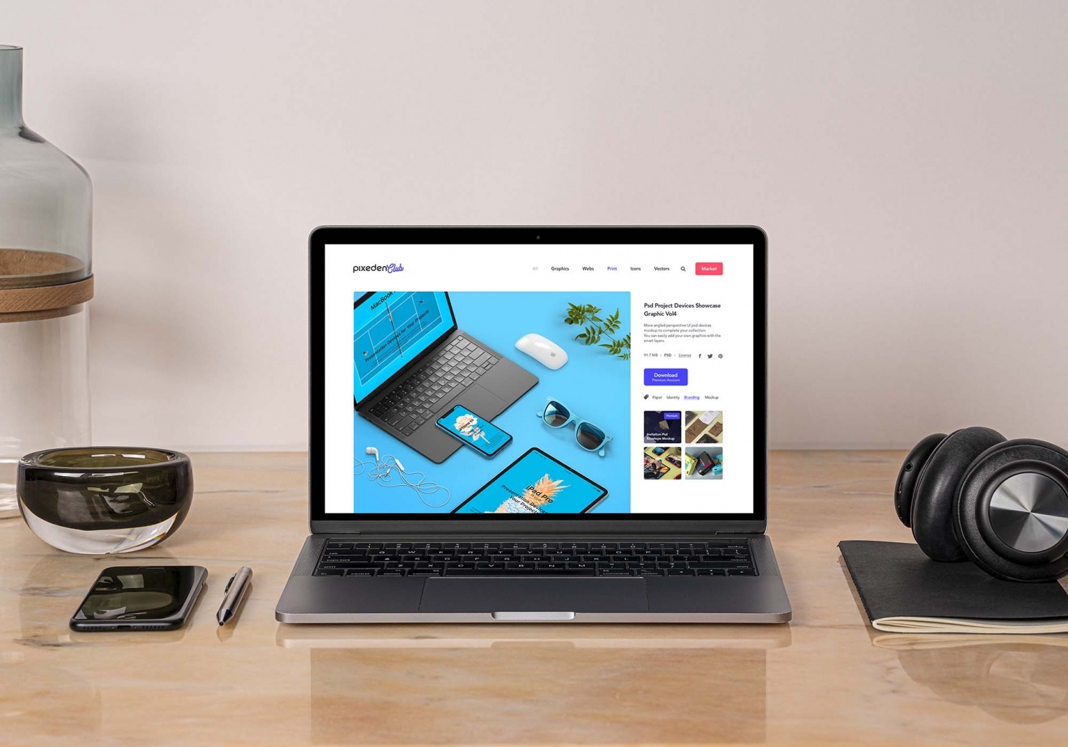 Мокап ноутбука, MacBook Pro PSD
