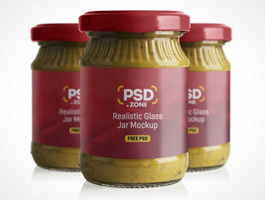 Мокап стеклянной банки для консервированных продуктов PSD
