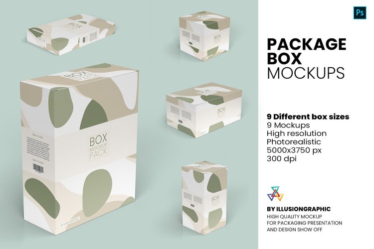 Мокап коробки PSD