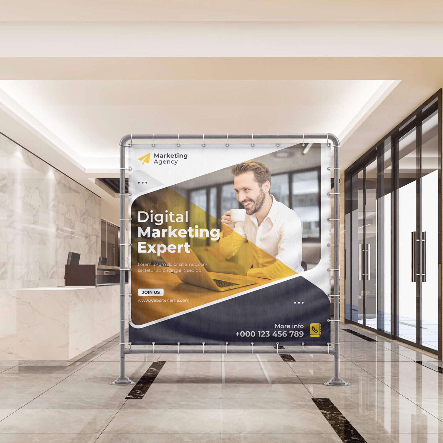 Мокап штендера PSD