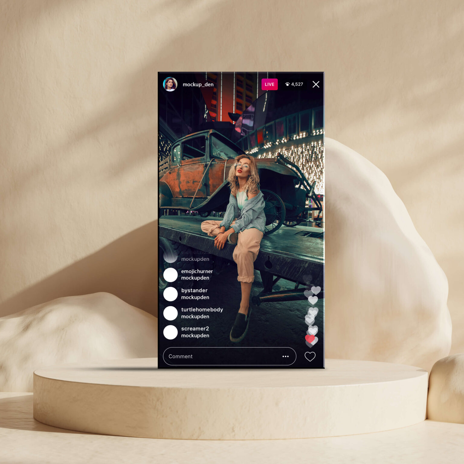 Мокап прямая трансляция Instagram PSD