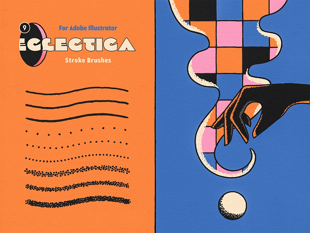 Набор кистей RETRO STROKES ILLUSTRATOR BRUSHES
