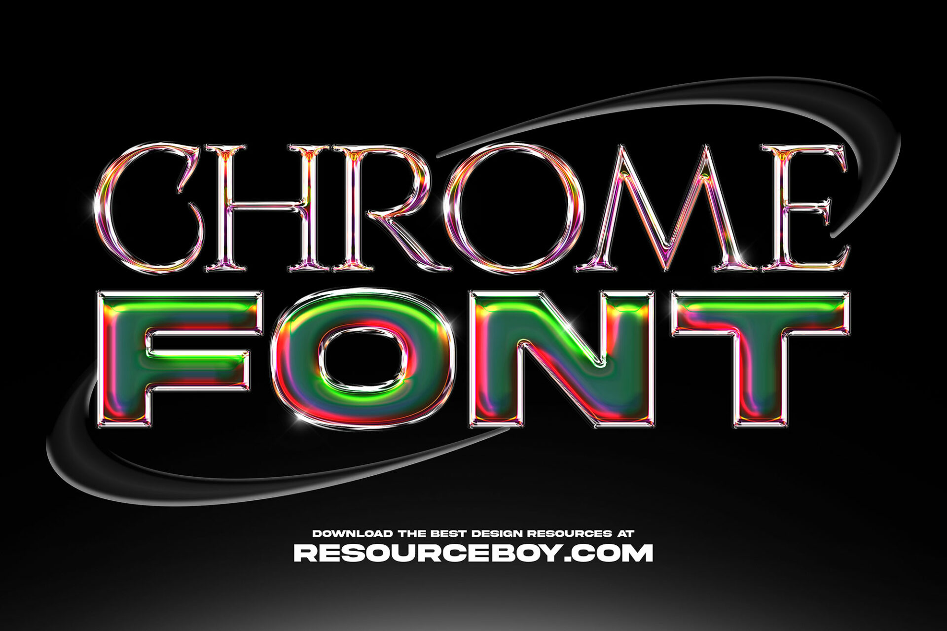Abstract Chrome текстовый эффект PSD