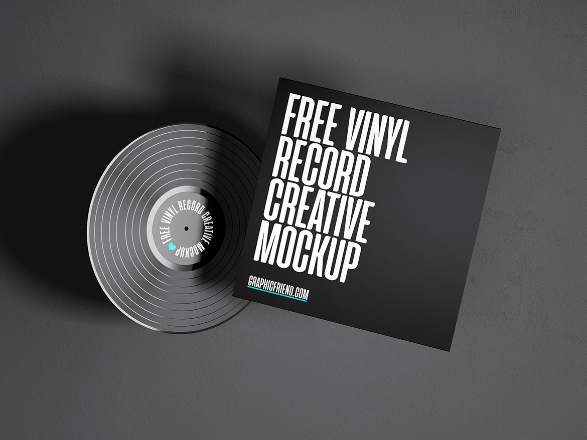 Мокап виниловой пластинки PSD