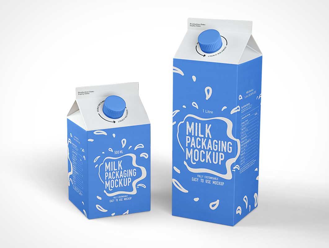 мокап коробки молока PSD