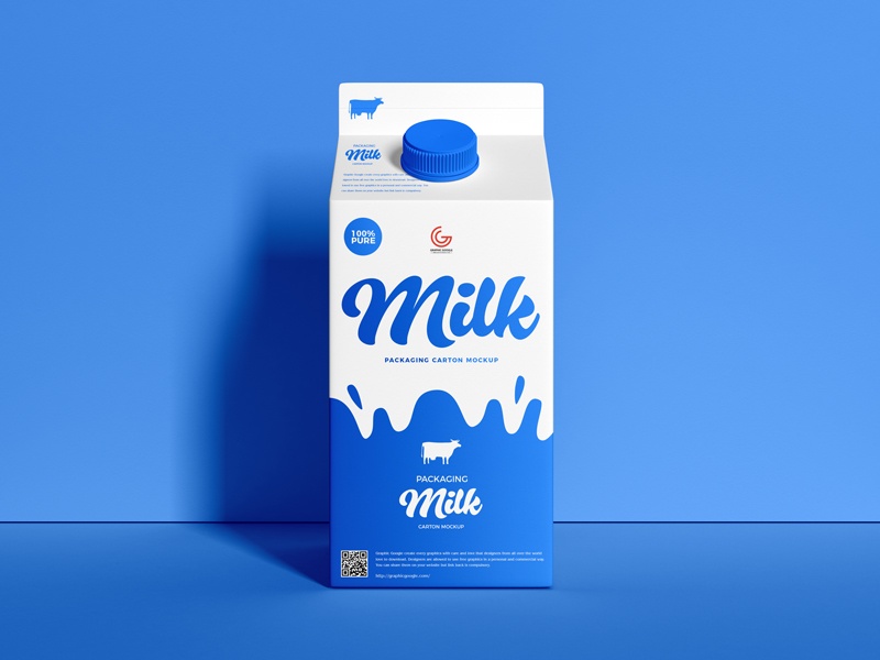 мокап упаковки молока psd