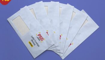 Мокап конверта с корпоративным брендом PSD