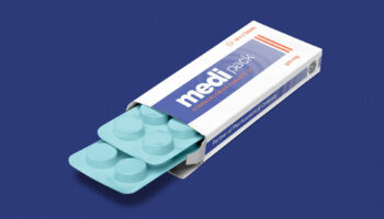 Мокап упаковки таблеток PSD