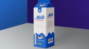 Мокап пакета молока PSD