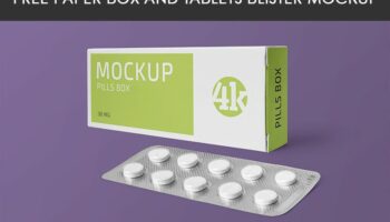 Мокап упаковки таблеток PSD