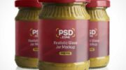 Мокап стеклянной банки для консервированных продуктов PSD