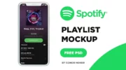 Мокап плейлист Spotify PSD