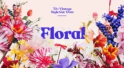 Набор Floral ретро цветов PNG
