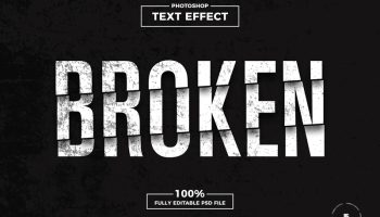 Эффект для текста “broken” Photoshop